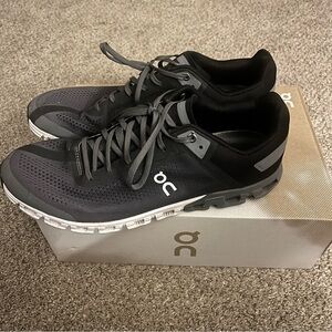 On Running Mens Cloudflow 3 Mesh Sz 12 Black/Asphalt Gray 35.99238 Original Box